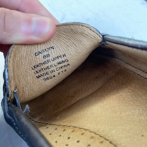 LAUREN RALPH LAUREN CAITLYN Womens,Silver Leather Loafer Driving Shoes,Size 8B - Picture 8 of 13